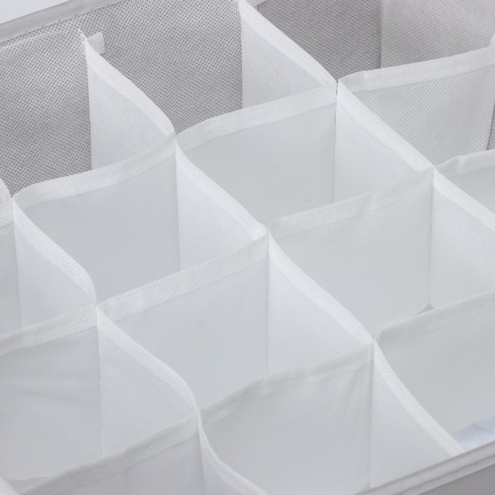 Органайзер для хранения белья LaDо́m, 16 ячеек, 32&times;32&times;12 см, цвет серый