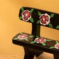 Сувенир дерево "Скамейка с цветами" цв. чёрный, 6,5х3,5х6 см