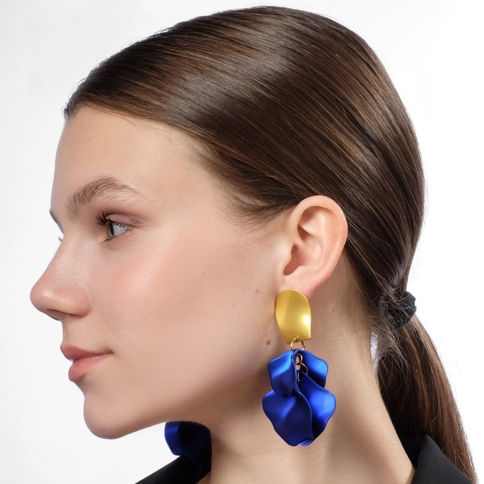 Серьги ассорти &laquo;Ветер&raquo; неровность, цвет сине-золотой