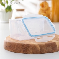 Контейнер пищевой Good & Good, 1 л, с герметичной крышкой, пластик, крышка голубая