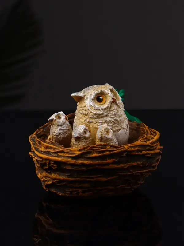 Фигура "Совушки в гнезде" 7.5х10х9.2 см