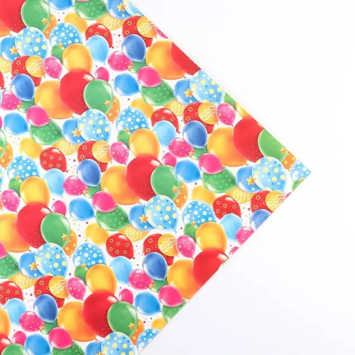 Бумага упаковочная двухсторонняя крафтовая &laquo;Яркие шары&raquo;, 70 х 100 см