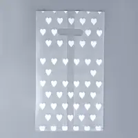 Пакет полиэтиленовый квадратный с вырубной ручкой, упаковка, "Сердечки", 17х33+17см &plusmn; 5% 60 мкм
