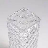 Ваза настольная стекло "Геометрия" диагональ, 15,5х5,5 см, прозрачный