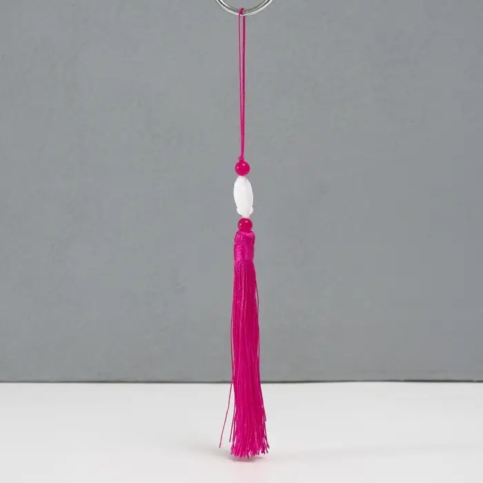 Подвеска текстиль, пластик "Кисть. Лотос" ярко-розовая 1,2х2,7х14,5 см