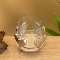 Подсвечник со стеклом "Сердце" алюминий 10х10х10 см