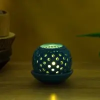Аромалампа &laquo;Шар&raquo;, 9.5&times;9.5&times;9 см, керамика, голубая