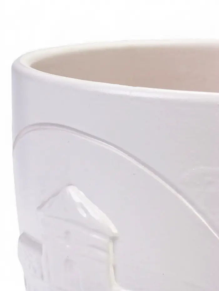 Набор горшков цветочный поддоном 4 шт 0,6 / 1,4 / 2,5 / 5 л керамика белый Галандия