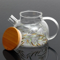 Чайник стеклянный заварочный с бамбуковой крышкой &laquo;Тропики&raquo;, 600 мл