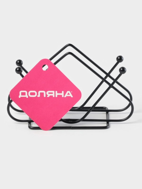 Салфетница Доляна &laquo;Треугольники&raquo;, чёрная