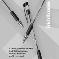 Ручка шариковая ErichKrause ULTRA-30, игольчатый узел 0.7 мм, чернила чёрные, резиновый держатель, длина линии письма 2000 метров