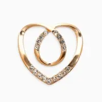 Муфта для платка &laquo;Сердце&raquo; линейное, цвет белый в золоте