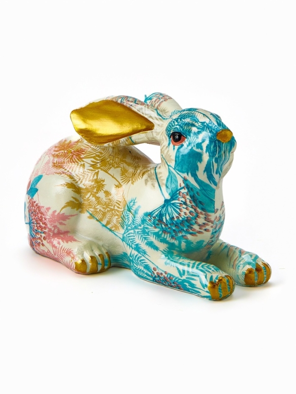 Фигура "Весенний зайчик" лежит, 10х19х12см