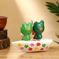 Сувенир "Лягушата рыбаки" дерево 14х8,5х10 см