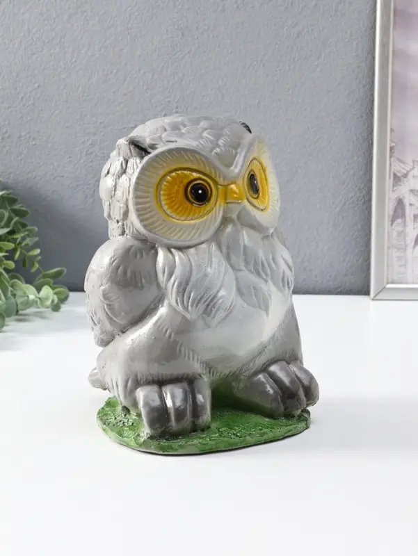 Копилка "Сова" 25 см, серый