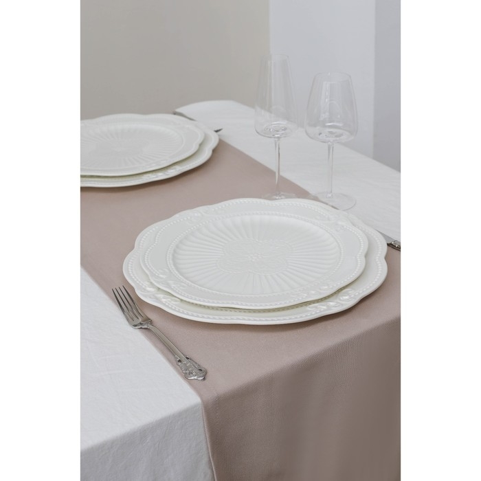 Тарелка фарфоровая Magistro &laquo;Этюд&raquo;, d=20 см, цвет белый