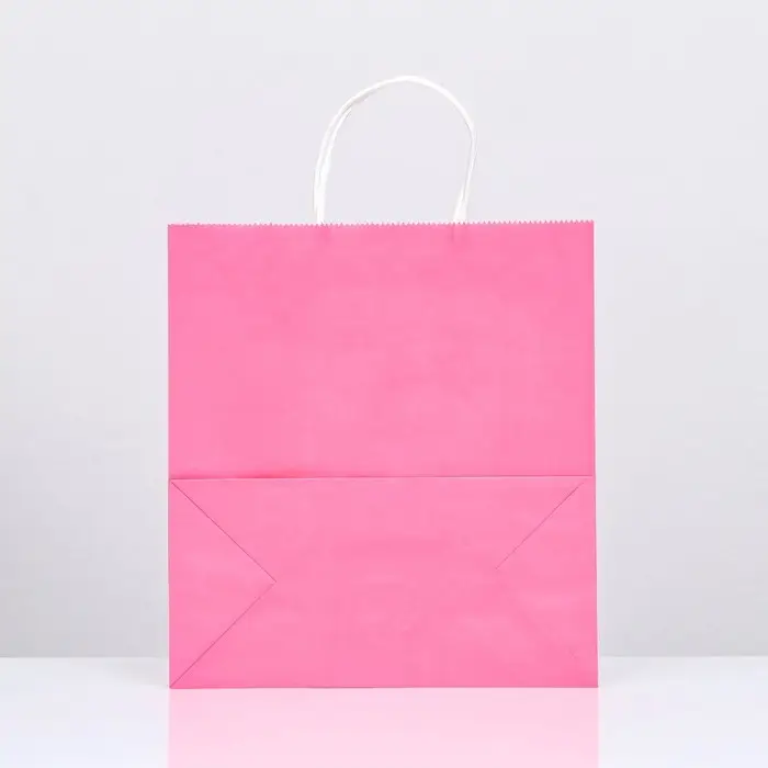 Пакет крафт &laquo;Радуга&raquo;, розовый, 25&times;12&times;27 см, 80 г/м&sup2;, 1 шт.