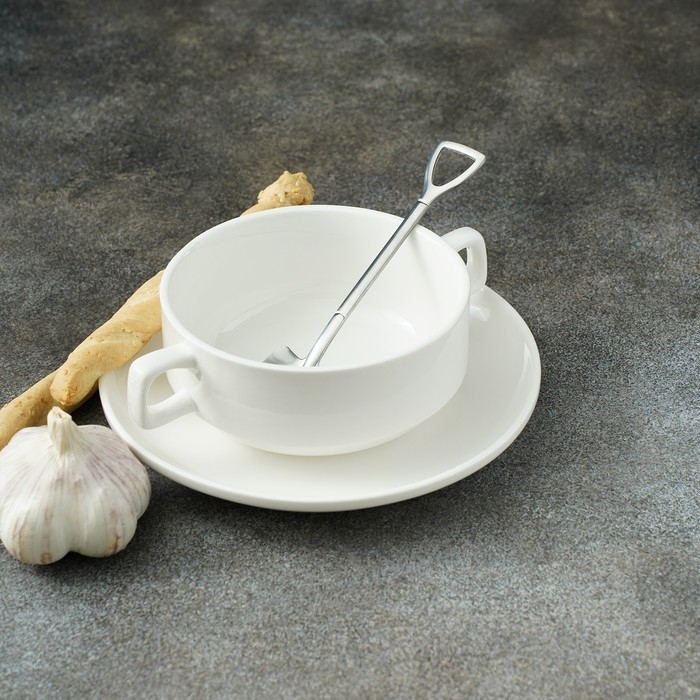 Ложка десертная из нержавеющей стали Magistro &laquo;Лопата&raquo;, длина 15,5 см, форма овальная, цвет серебряный