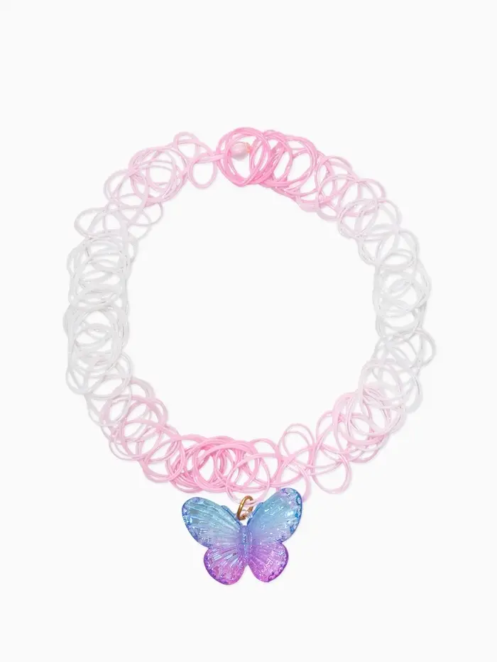 Бусы детские "Выбражулька" бабочки, чокер, цветные в золоте