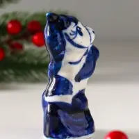 Сувенир "Конь на дыбах", 9х5 см, гжель