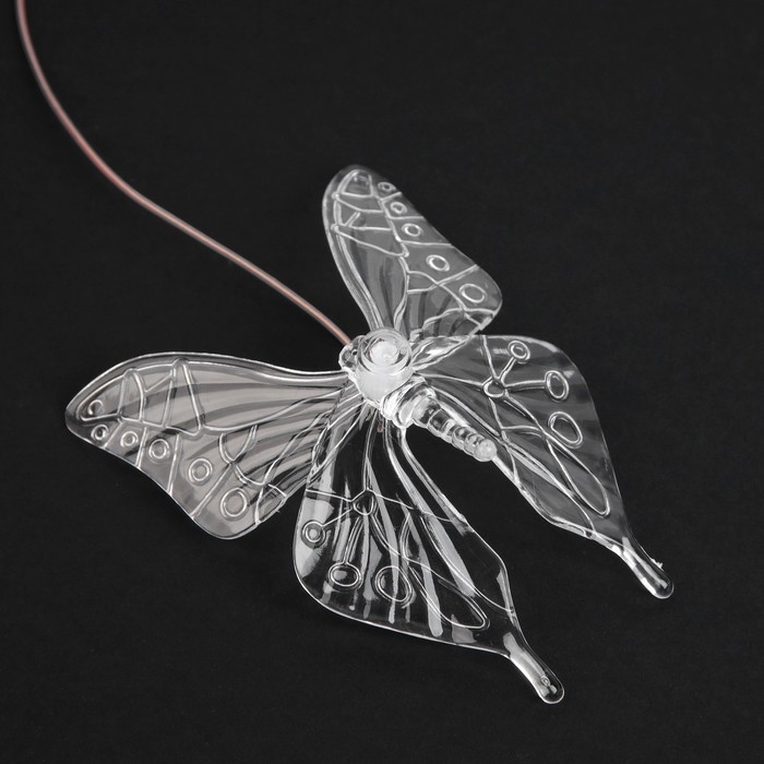 Садовый светильник на солнечной батарее &laquo;Бабочки&raquo;, 12.5&times;86&times;12.5 см, 6 LED, свечение мульти