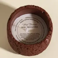 Свеча в вулканическом подсвечнике "Лава" терракот 8,5х8,5х7,5 см