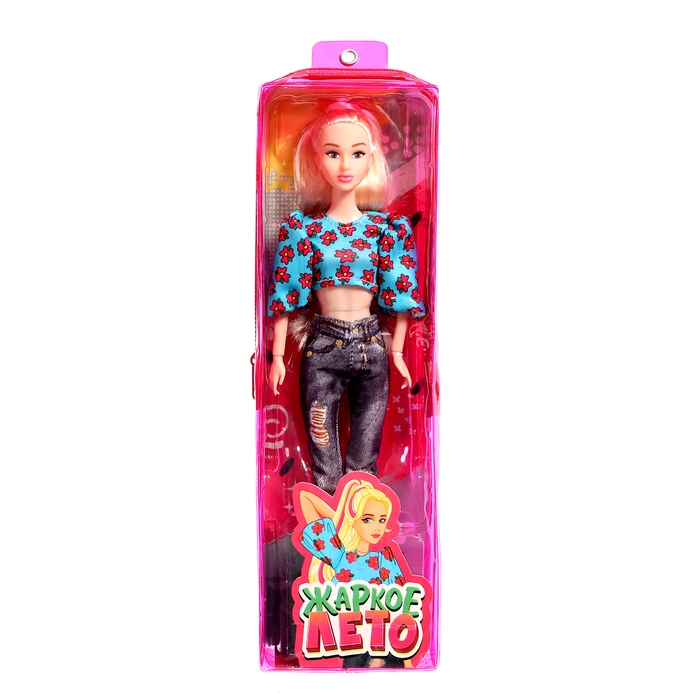 Кукла в пенале &laquo;Жаркое лето&raquo;, джинсы и топ