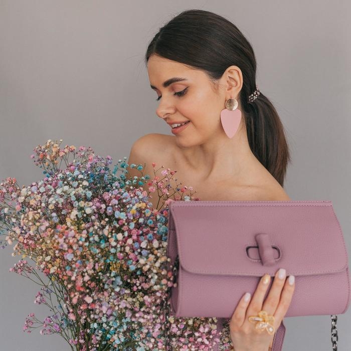 Серьги металл &laquo;Геометрия&raquo; линии, цвет розовый в золоте