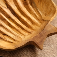 Тарелка "Морская раковина" дерево Джати, 25х25х5 см, цв. коричневый