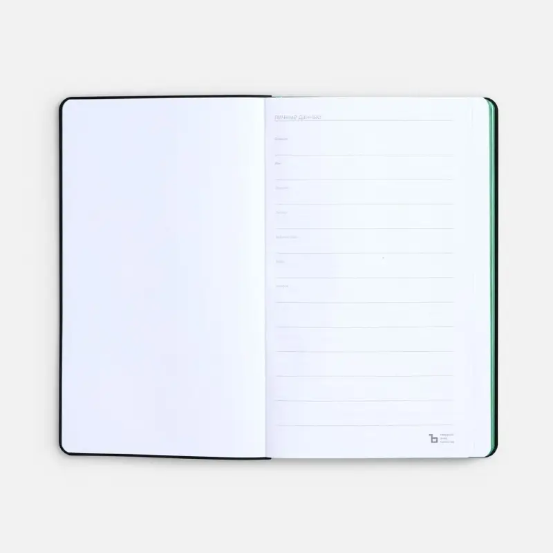 Ежедневник Nice Twice, недатированный, черный с ярко-зеленым
