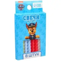 Набор свечей для торта "С Днем Рождения", 8 штук, Щенячий Патруль