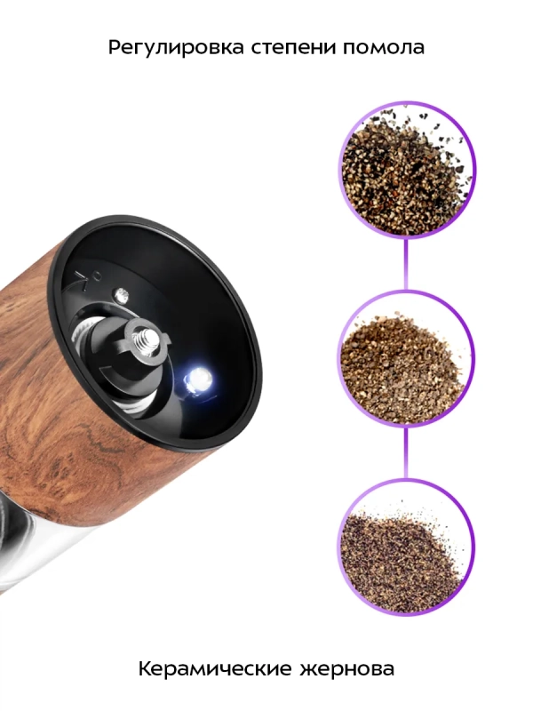 Набор автоматических мельниц для соли и перца КТ-6384