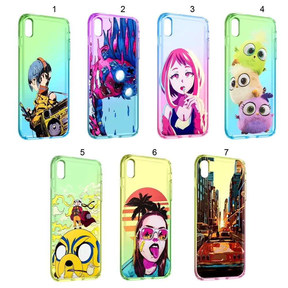 Чехол iPh X/XS Rainbow 2 с принтами в ассортименте