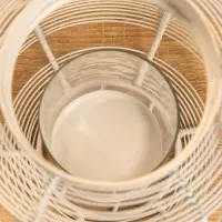 Подсвечник фонарь со стеклянной колбой, 19&times;19&times;18 см, d=9 см, металл, белый