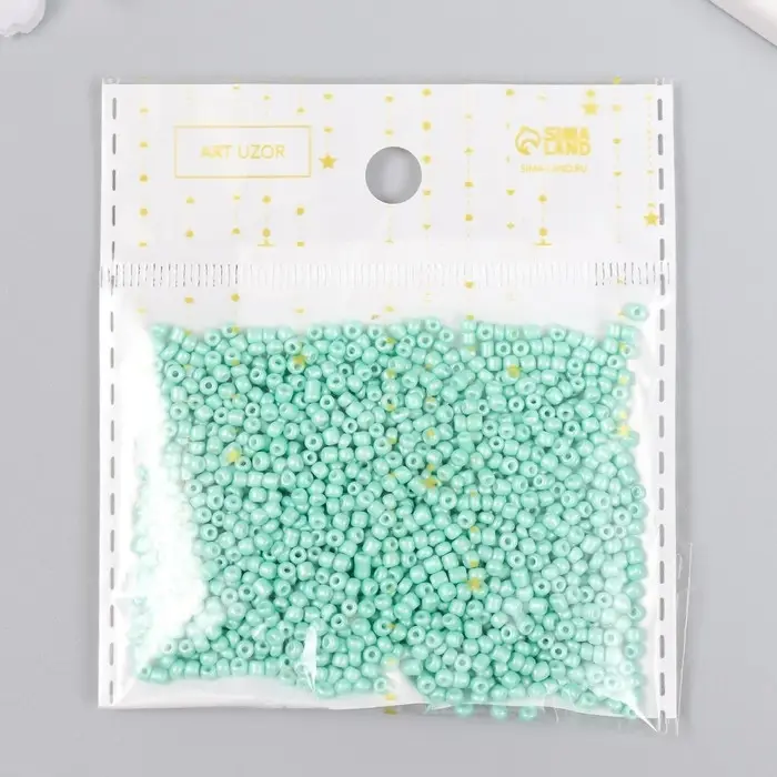 Бисер стекло 12/0 "Лазурная вода" перламутр 20 гр