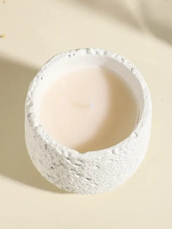 Свеча в вулканическом подсвечнике "Лава" белая 8,5х8,5х7,5 см