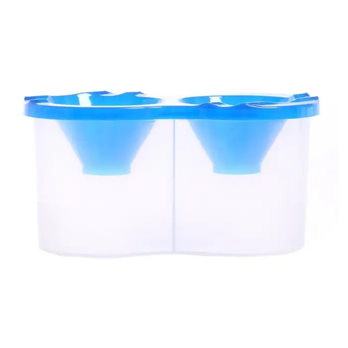 Стакан - непроливайка для рисования двойной Calligrata, 150 мл &times;2, с держателем для кистей, синий