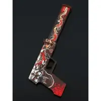 Набор сувенирное оружие &laquo;Красный с золотом&raquo;, автомат, пистолет с глушителем, нож-штык, 3 шт