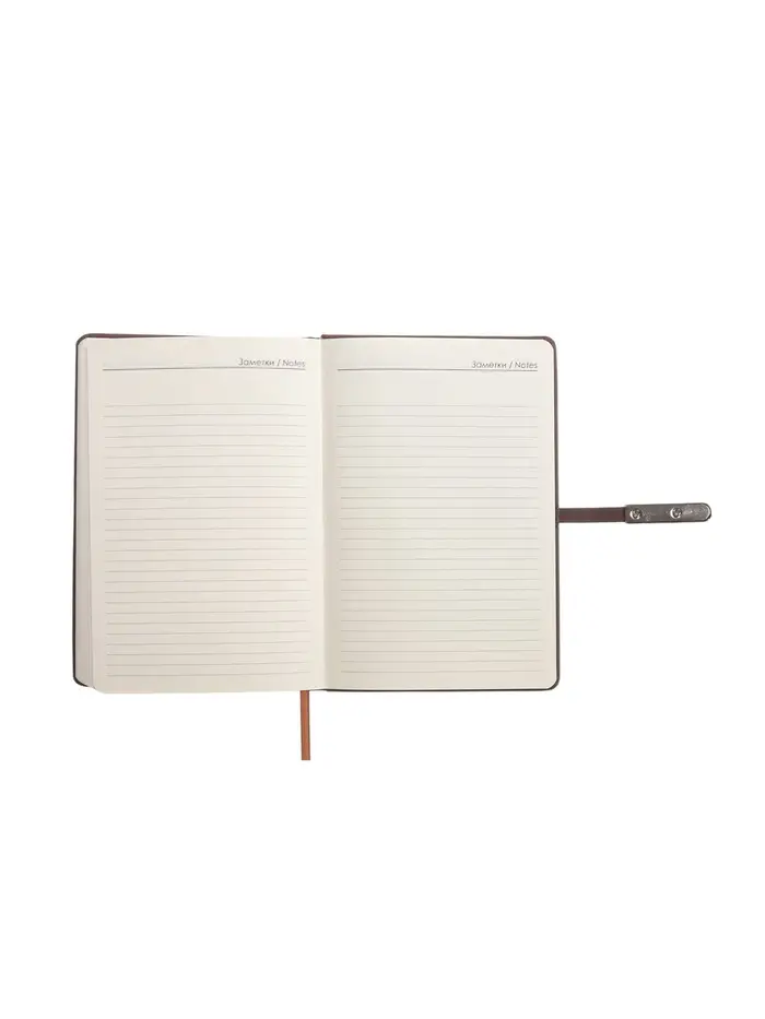 Ежедневник недатированный формат А5, с хлястиком, 112л, линия, пвх, Узор Коричневый