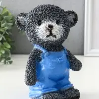 Копилка "Мишка в джинсах" серый, 19,5х13х11 см