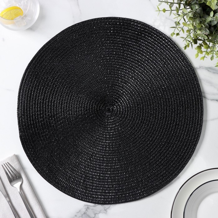 Салфетка сервировочная на стол Magistro &laquo;Глори&raquo;, d=38 см, цвет чёрный