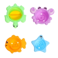 Набор игрушек для ванны &laquo;Морской мир&raquo;, 4 предмета, цвета МИКС