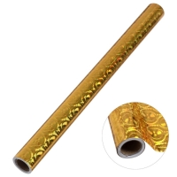 Пленка самоклеящаяся, голография, золотая, 0.45 х 3 м, 3 мкм "Круги"