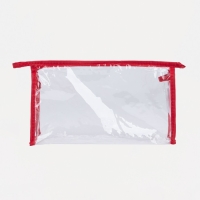 Косметичка на молнии, цвет красный/прозрачный
