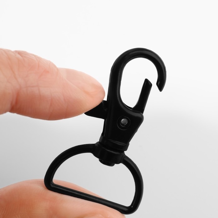 Карабин металлический, 40 &times; 25 мм / 20 &times; 3 мм, 5 шт, цвет чёрный