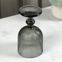 Бокал для вина стеклянный Magistro &laquo;Грани&raquo;, 250 мл, 8&times;14,5 см, цвет графит