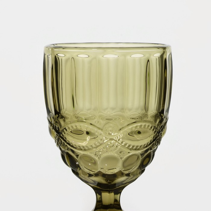 Набор бокалов для вина стеклянный Magistro &laquo;Ла-Манш&raquo;, 250 мл, 9&times;15,2 см, 6 шт, цвет зелёный