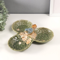 Сувенир керамика подставка "Птичка в цветах. Узоры" 26х26х8,5 см