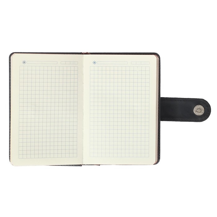 Ежедневник недатированный А6, 120 листов в клетку, тонированный срез, с хлястиком, обложка ПВХ, МИКС