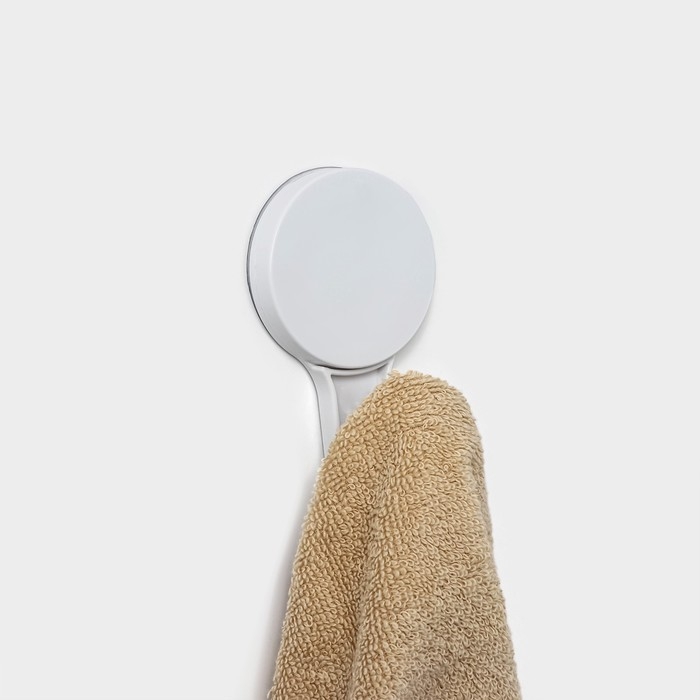 Крючок самоклеющийся Доляна, 12&times;6,5&times;4,7 см, цвет белый